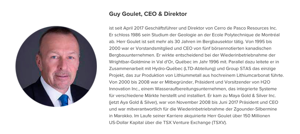 R&uuml;ckschau 2023 - Ausblick 2024: Interview mit Cerro de Pasco Resources CEO Guy Goulet