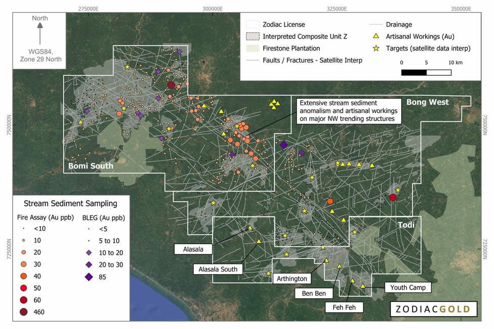Untersuchungsgebiet der Bodenproben auf Bomi South und Bong West