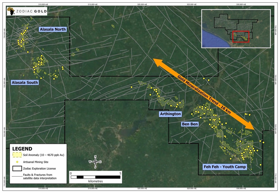 Todi Goldareal mit prospektivischen Zielgebieten